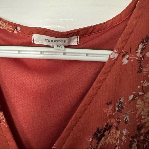 Maurice’s Floral Rust Flutter Sleeve Size Medium Maternity Dress - Picture 10 of 10